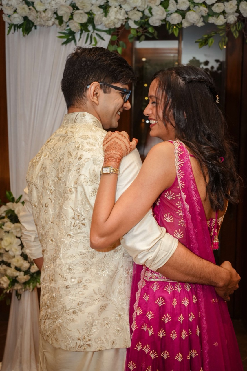 Rhea and Karan embracing
